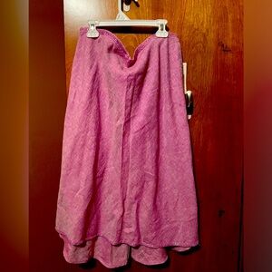 NWT Pink mid-length skirt with beaded trim